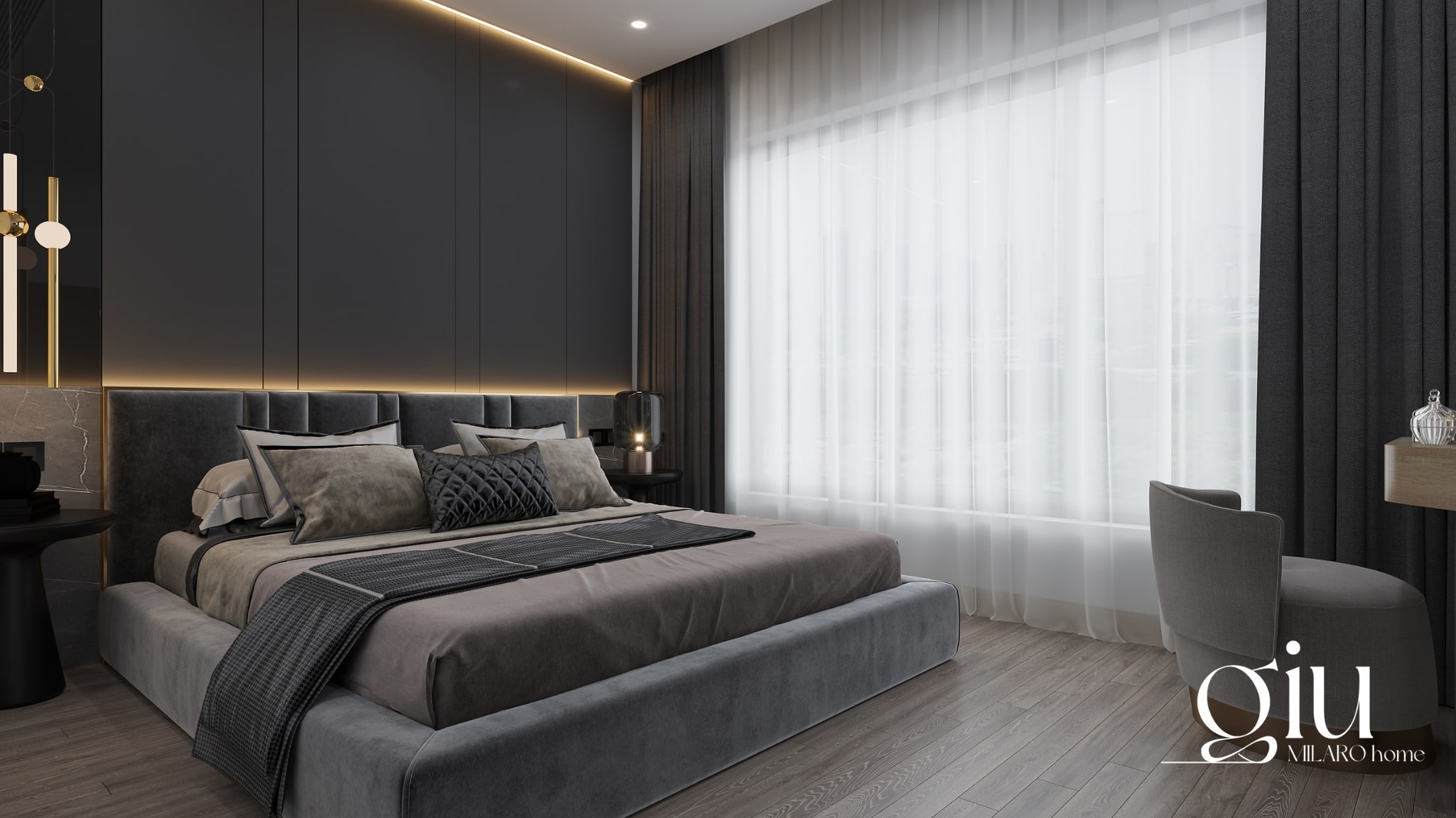 Materac King size 200x200 w eleganckiej sypialni giu